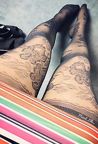 French amateur legs in nylons #045
